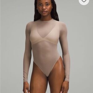 Lululemon Wondermost Nulu Mesh Long-Sleeve Crewneck bodysuit size xs